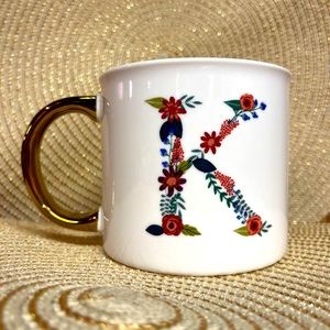 “K” Floral Mug